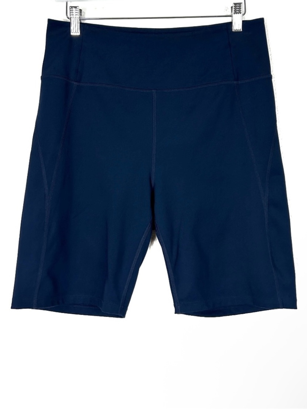 Girlfriend Collective high rise navy blue midi bike shorts activewear size XL